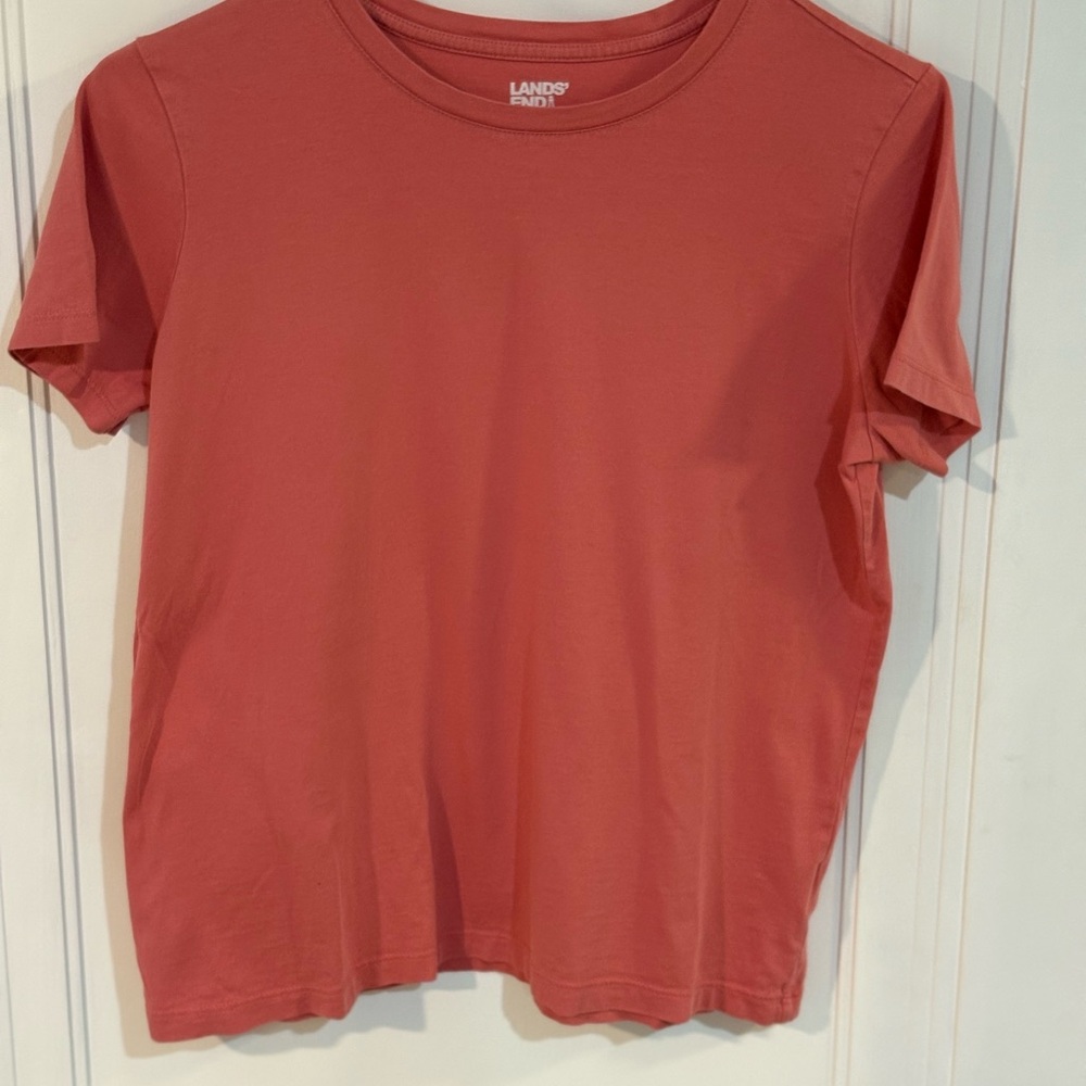 Lands' End Fitted Rust/Orange Short Sleeve Tee small